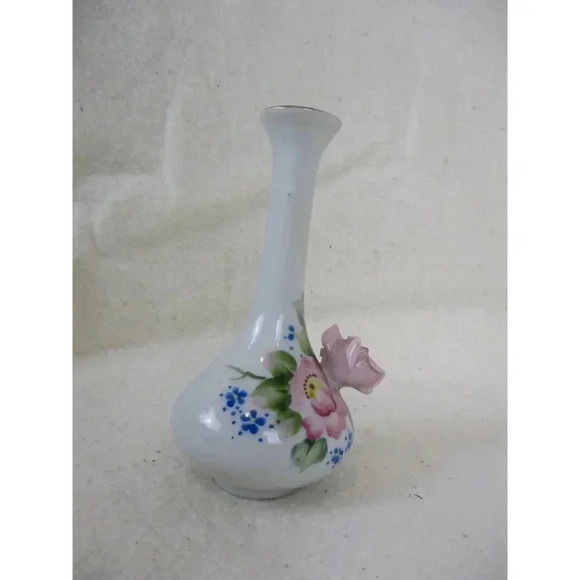 Bud Vase Hand Painted Floral Vase Incense holder Raised Rose bud Occupied Japan - Picture 4 of 7